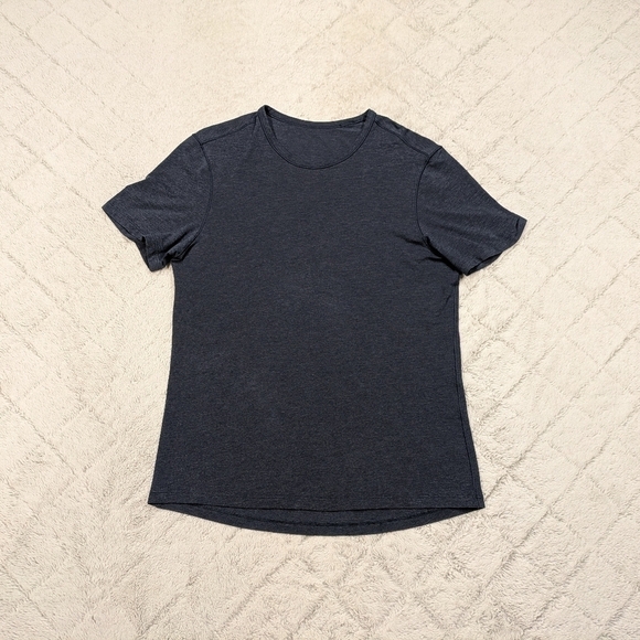 Lululemon Shirt Men's M Blue Navy Heather 5 Year Basic Tee Pima Cotton - Picture 1 of 7